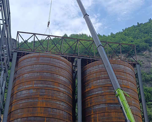 大興安嶺骨料鋼板倉項目工地